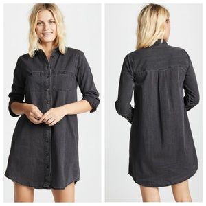 Madewell Black Denim Shirtdress Size XS Colton Wash Gray Pockes Button Down